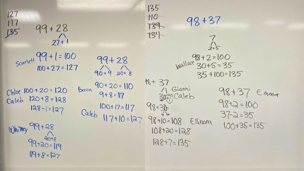 Sample number talk in a third grade classroom