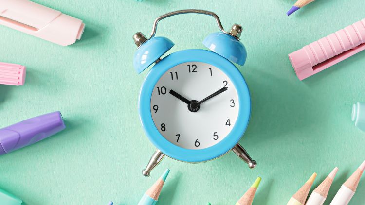 Clock represents think time for students